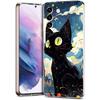 Artistic Black Cat Starry Night Phone Case For Samsung Galaxy S24 Ultra S23 FE S22 S20 S21 5G S10 S9 Plus S10E S8 Clear Cover