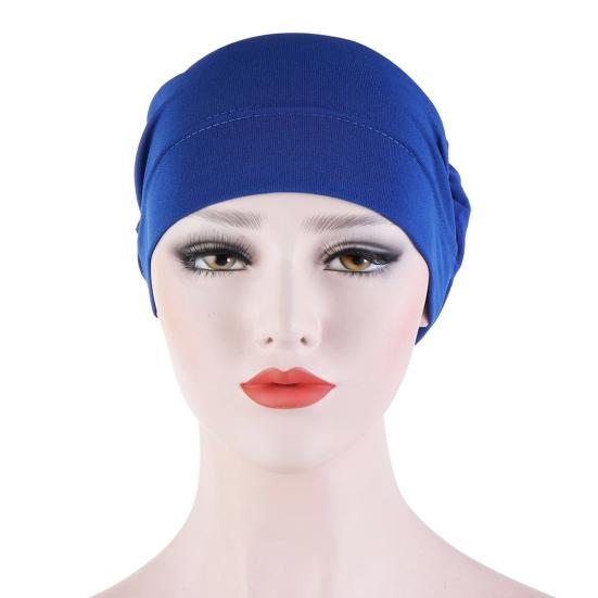 Women Small Solid Color Soft Knotted Night Sleep Beanie Bonnet Chemo Hat Cover