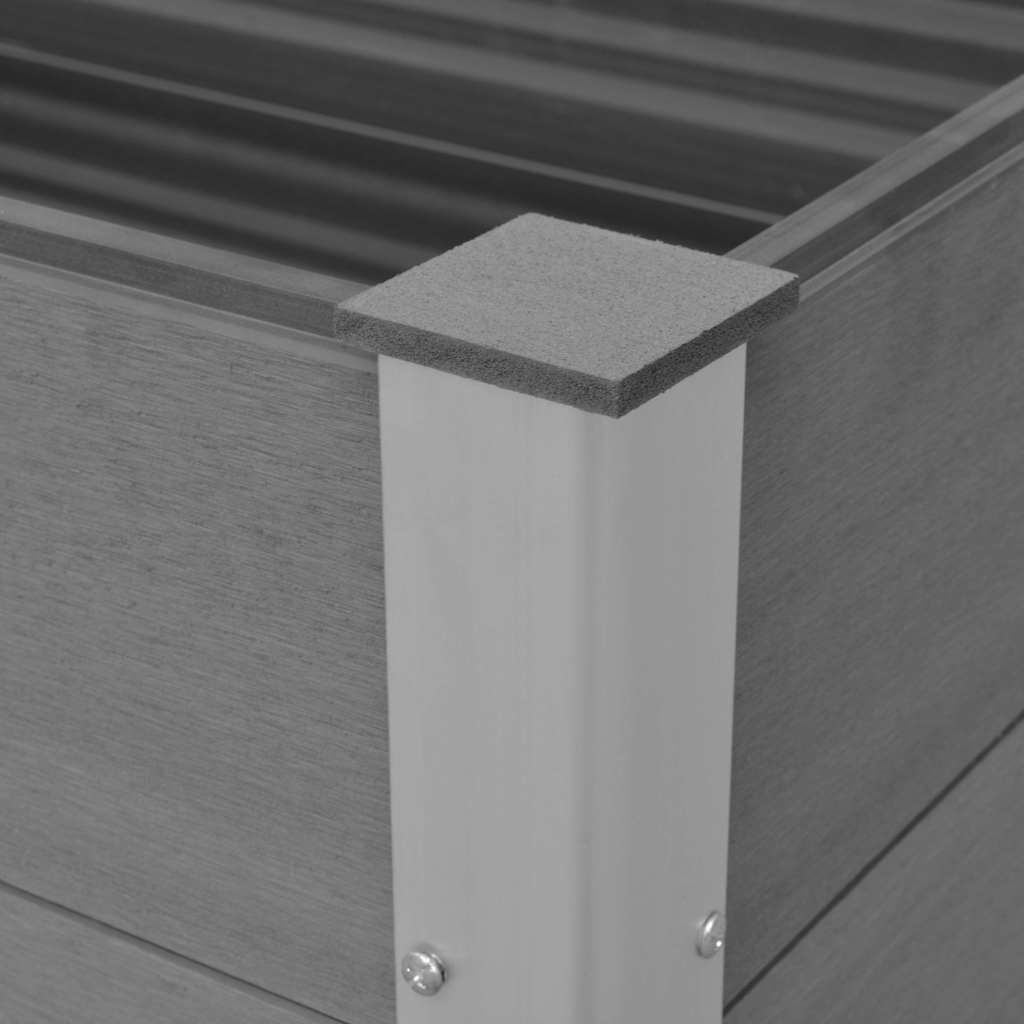 Garden Raised Bed WPC 150 X 50 X 54 Cm Grey