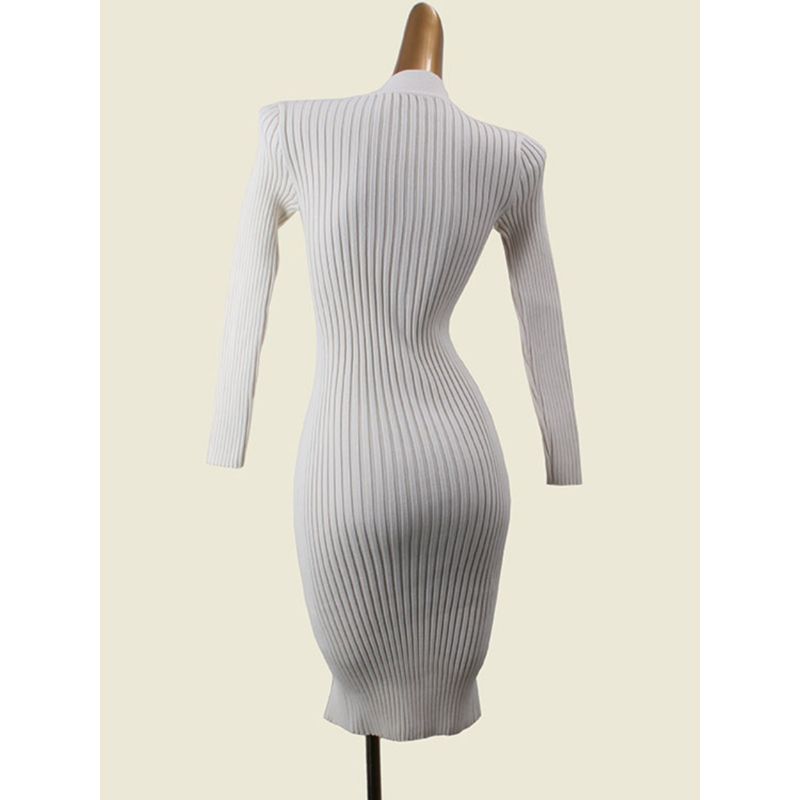 French Style Chic Cross V-neck Dress Autumn High-Grade Slim Fit Slimming Sexy Split Foreign Trade Hip Skirt