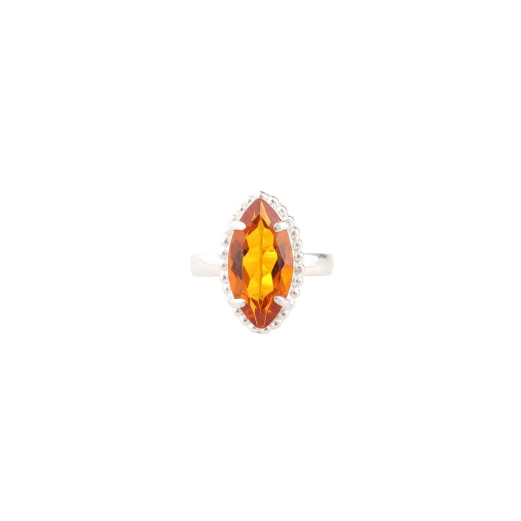 Citrine Gemstone 925 Sterling Silver Jewelry Handmade Trendy Ring Gift For Mom RR-64-10