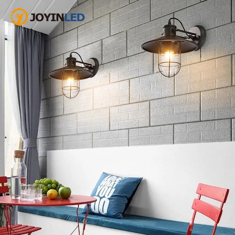 Industrial Style Wall Lamp Antique Edison Glass Birdcage Wall Lamp Bedding Headboard Garage Porch Farmhouse Wall Lamp