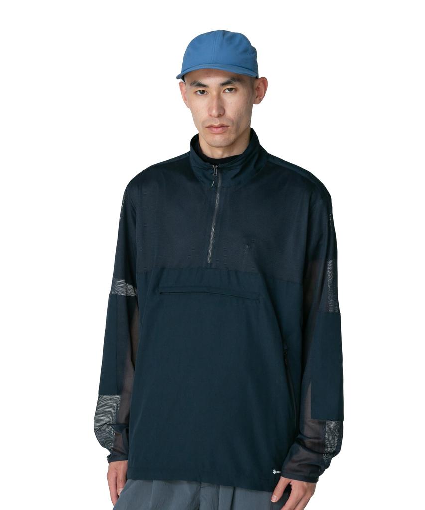 Snow Peak Insect Shield Mesh Pullover Size Perfect for and Outdoor Jacket, XL, Navy, JK-25SU011, Festivals, Camping, Activities.