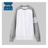 TB BROWIN2025 Autumn Water Ripple Raglan Sleeve Color Block Casual Crew Neck Sweatshirt