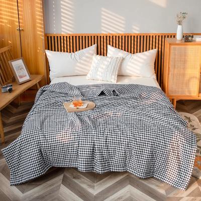 Simple Black White Checkerboard Pattern Summer Quilt Cotton Skin-friendly Air Conditioning Quilted Quilt Multifunction Blanket