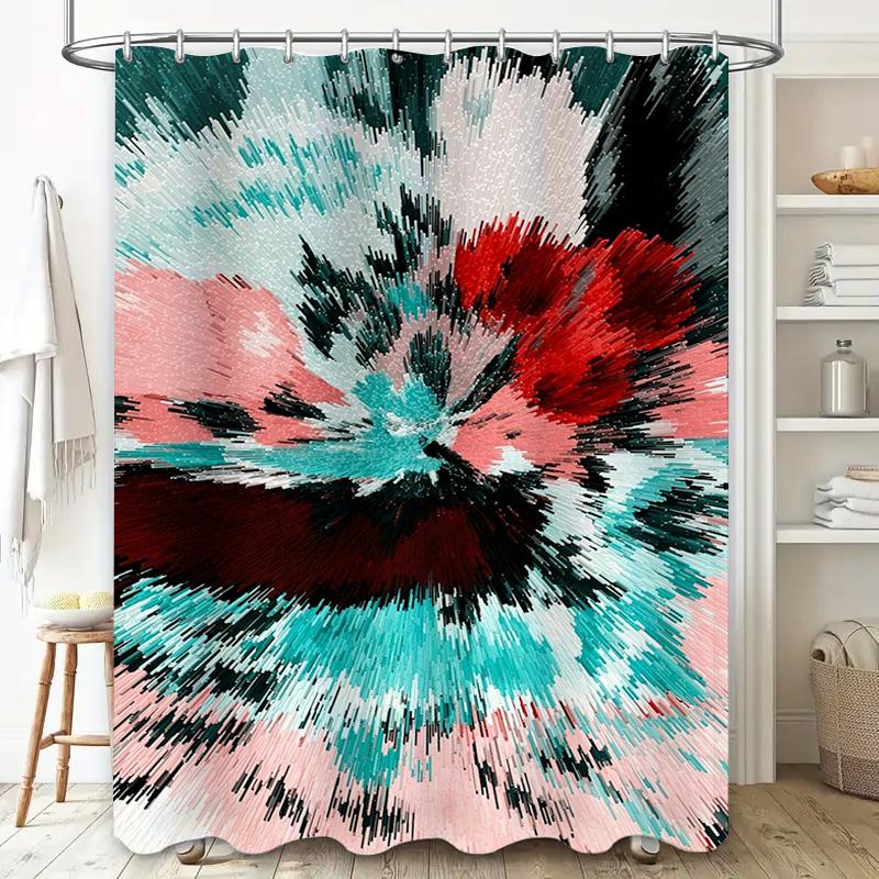 Abstract Colorful Shower Curtain Unique Modern Design for Bathroom Decorations