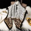 Leopard Print Temperament Silk Scarf, Light Luxury And Versatile Decoration Scarf, Ladies Small Square Scarf, 70Cm Imitation Silk Scarf, Shawl