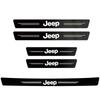 1/4/5Pcs Carbon Fiber Leather Car Door Sill Protector Strip For Jeep Wrangler Renegade Compass Grand Cherokee Patriot Rubicon AKM1