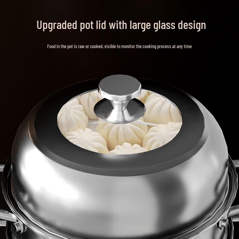 KSISE 3-Layer 30cm Multi-functional Steamer Pot