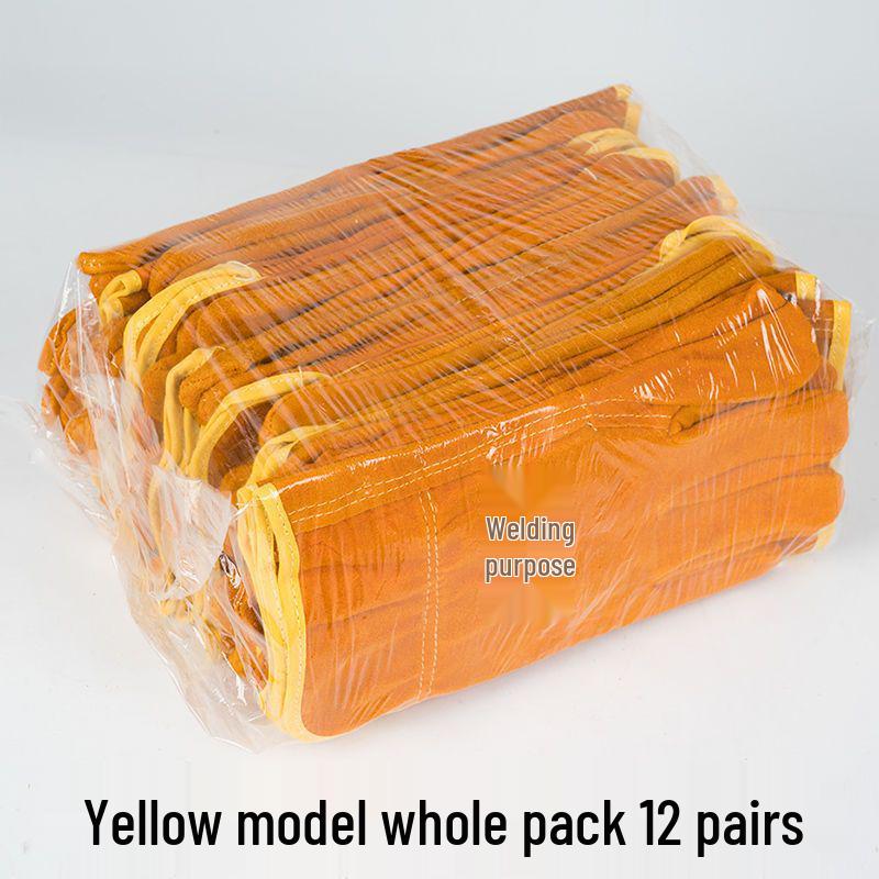 

Full Cowhide Heat-Resistant Fireproof Welding Gloves - Short Style, Anti-Scald, Soft Leather