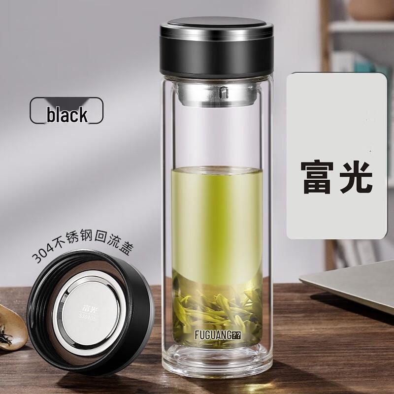 Fuguang Double-Layer Glass Tea Infuser Water Bottle