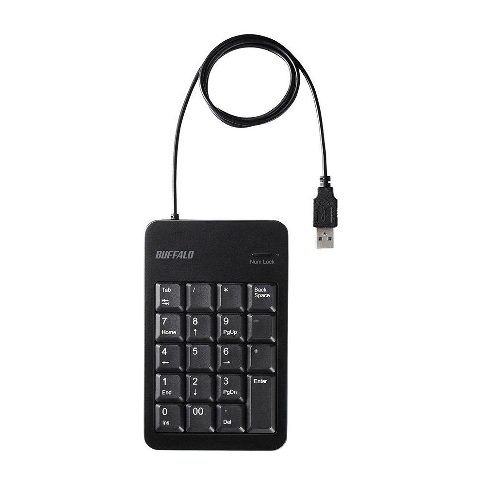 Buffalo BUFFALO Wired Numeric Keyboard with Tab Black BSTK100BK Key,