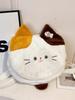 Plush Cat Backpack For Girls With Zipper Closure And Cell Phone Pocket