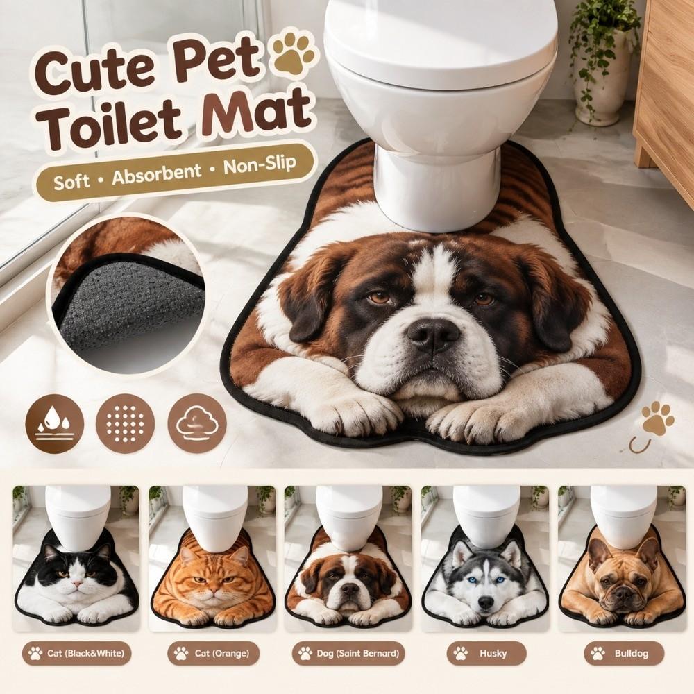 Non-slip Bathroom U-shaped Mat Quick-dry Bath Mat Novelty Toilet Floor Rug Bathroom