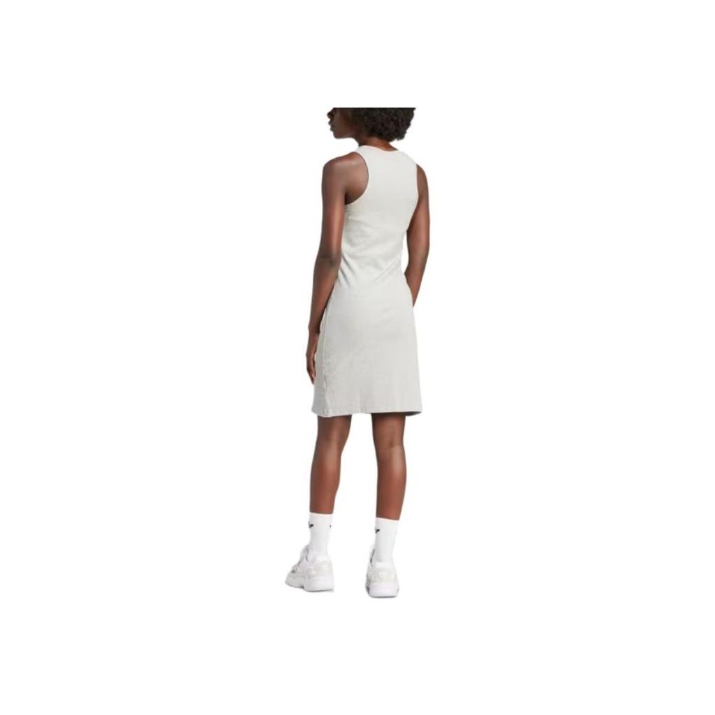 Adidas Originals Essentials Rib Tank Dress Fitted Round Neck Sleeveless Mini Dress Women Dress Light-Grey IR5923