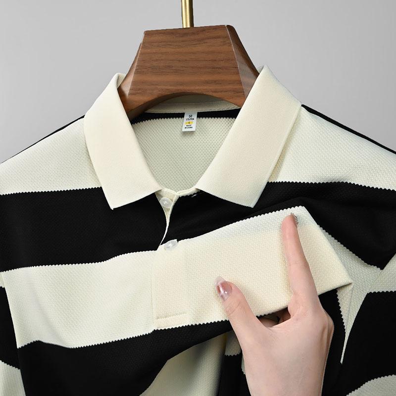 Polo manica corta Dmao, T-shirt da uomo in puro cotone traspirante, top casual business con colletto