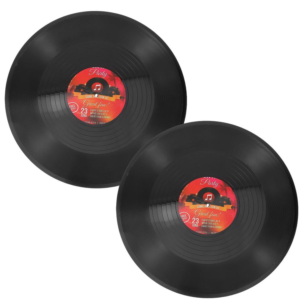 6Pcs Vinyl Records Decorative Wall Ornament Retro Vintage Style Ideal for Home Office Bar Disco Party Interior Decoration