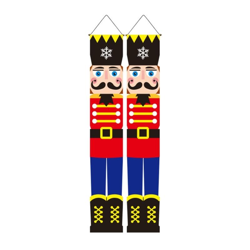 Hanging Ornaments Nut cracker Soldier Theme Door Decor Banner Durable and Fade Resistant New Year Door Couplet