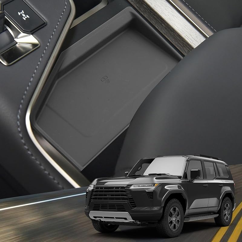 Compatible with 2024 2025 Lexus GX550 Wireless Charging Pad Mat for 2024 2025 Lexus GX550 Accessories, Center Console Wireless Charging Silicone Pad Wireless Charging Pad Mat