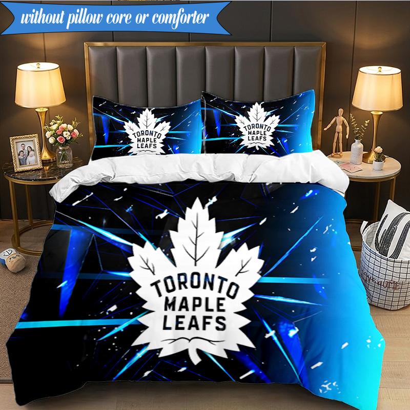3PCS Maple Leafs Bedding Set Duvet Cover Closure Includes 1 Duvet Cover & 2 Pillowcases for All Seasons Bedroom Decor Christmas Fan gifts
