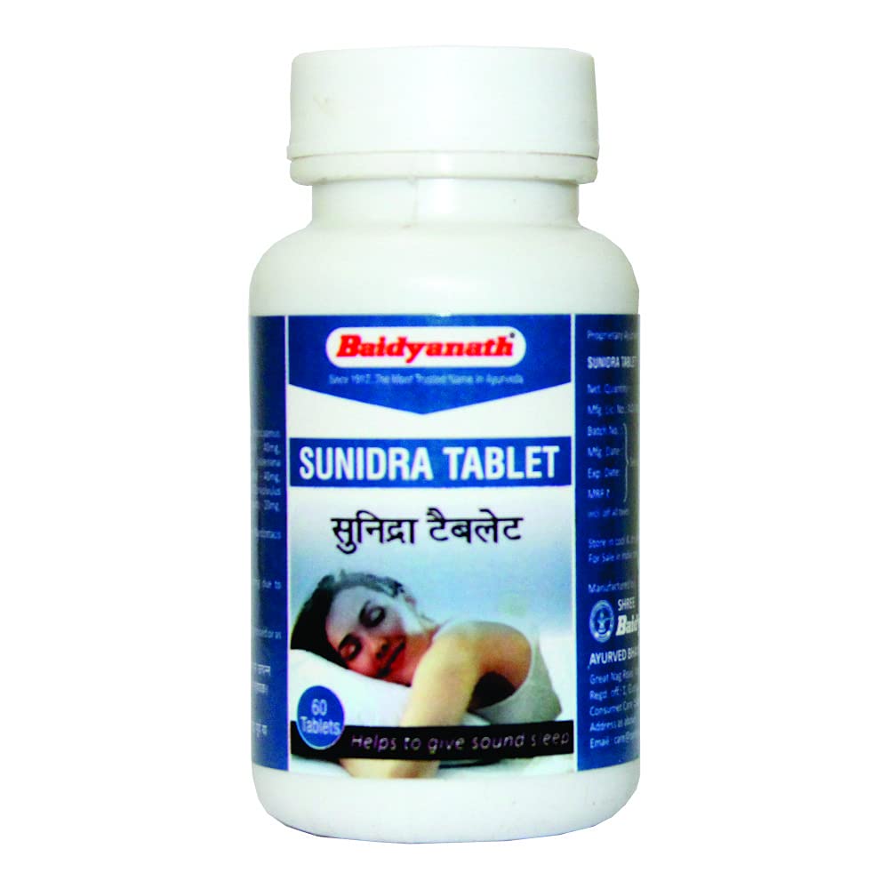 

Baidyanath Asli Ayurved Sunidra Tablets For Relaxation| Herbal Supplement With Jatamansi, Shankhpushpi & Ashwagandha | 60 Tablets X Pack Of 2