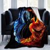1pc Blue Dragon and Red Phoenix Blanket  Soft Throw for Home Decor, Gift Idea,Living Room, Travel, Camping