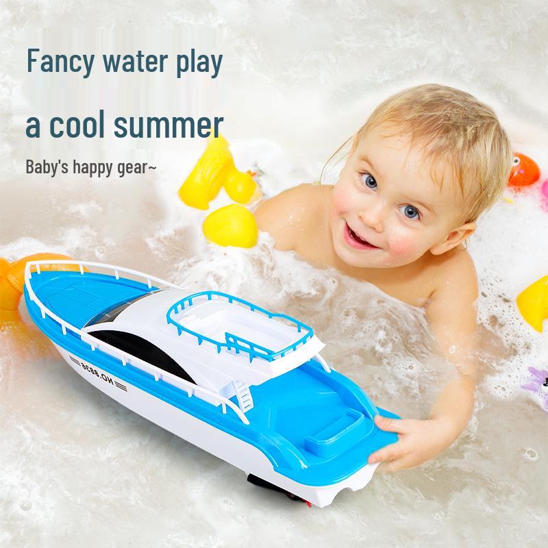Kids' Electric Speedboat Toy: Water-Ready Yacht Model for Bath Time Fun