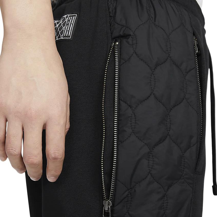Nike Standard Issue Solid Color Quick-Dry Fleece Panel Casual Tapered Knit Sports Pants Men Bottoms Black FN2671010
