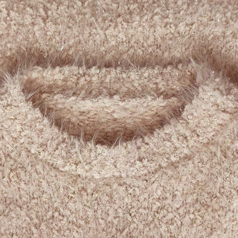 Dámský měkký pletený svetr z umělého norka ITISF4