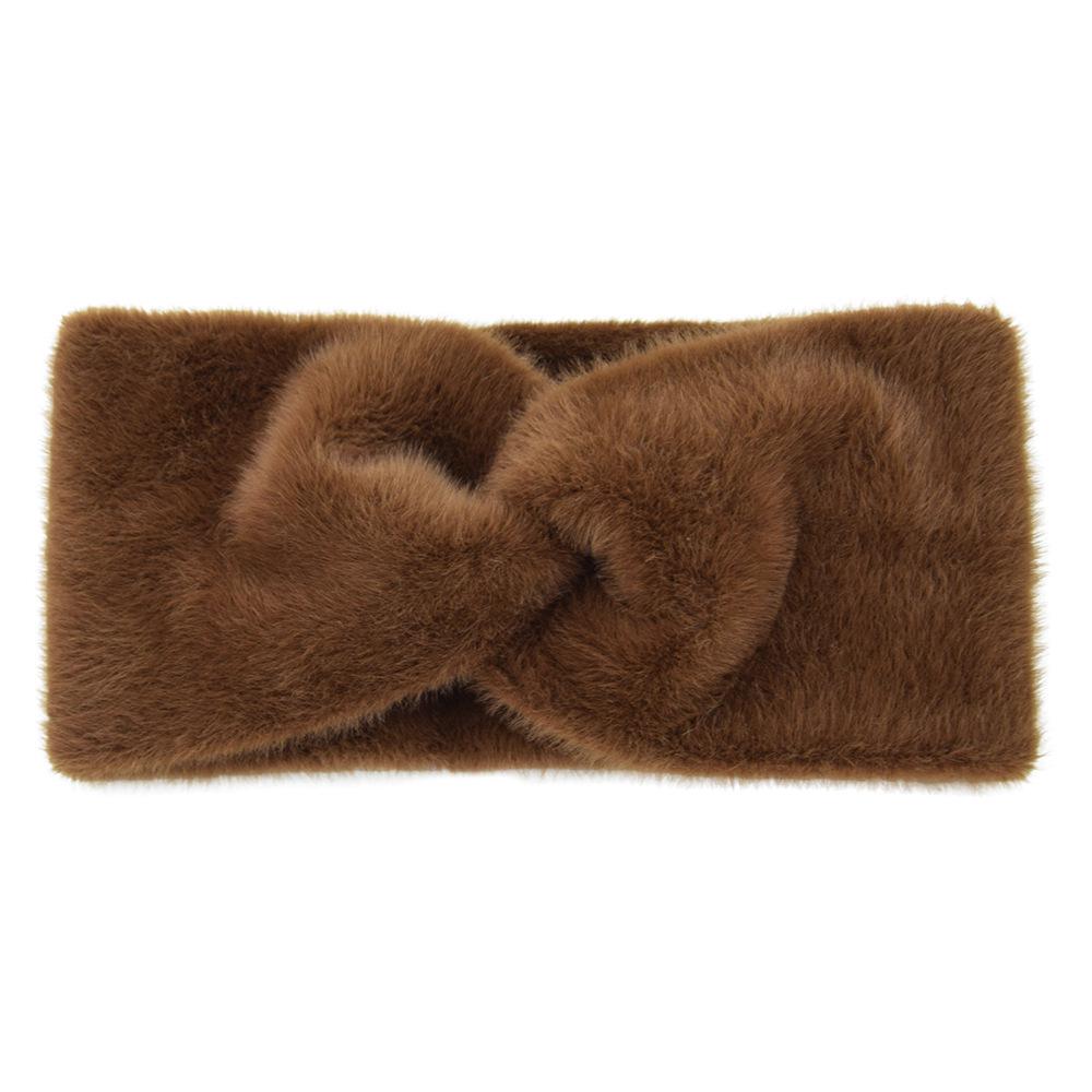 

Плюшевая повязка на голову крест-накрест с наушниками: Европейский и американский стиль резинка для волос для йоги и аксессуар для умывания лица