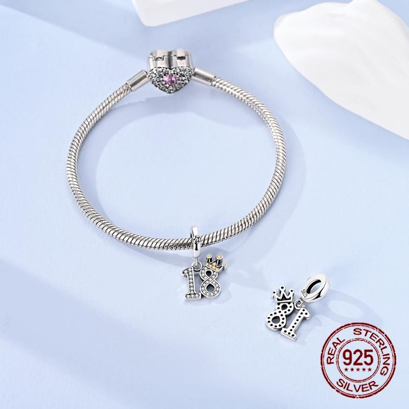 18Th Birthday Charms Copper Commemoration Dangle Pendant Fit Bangle Bracelet Necklace Diy Jewelry