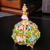 Wedding Jewelry Display Case Telephone Jewelry Organizers Storage Box with Elegant Crystal Embellishments Metal Texture