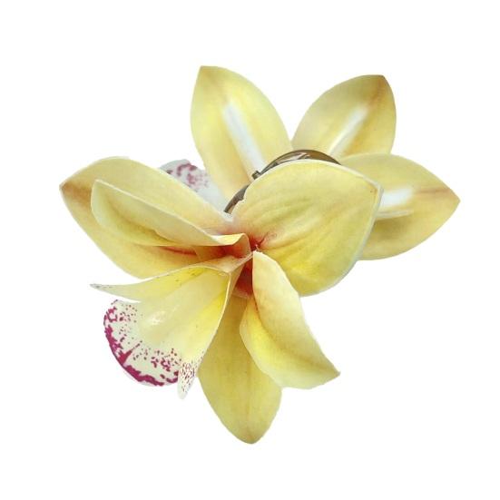 Hairpin Soft Fabric Flower Hairpin Realistic Orchid Design Lightweight Decorative Hair Clip