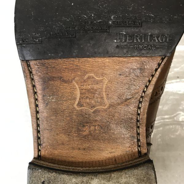 Vintage/REGAL Heritage/Leather Full Brogue Wingtip Shoes/26.0/Brown/BROWN/Closed Lacing Business Dress Shoes(USED)