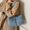 Retro Multi-pocket Denim Bag Women's Shoulder Messenger Bag