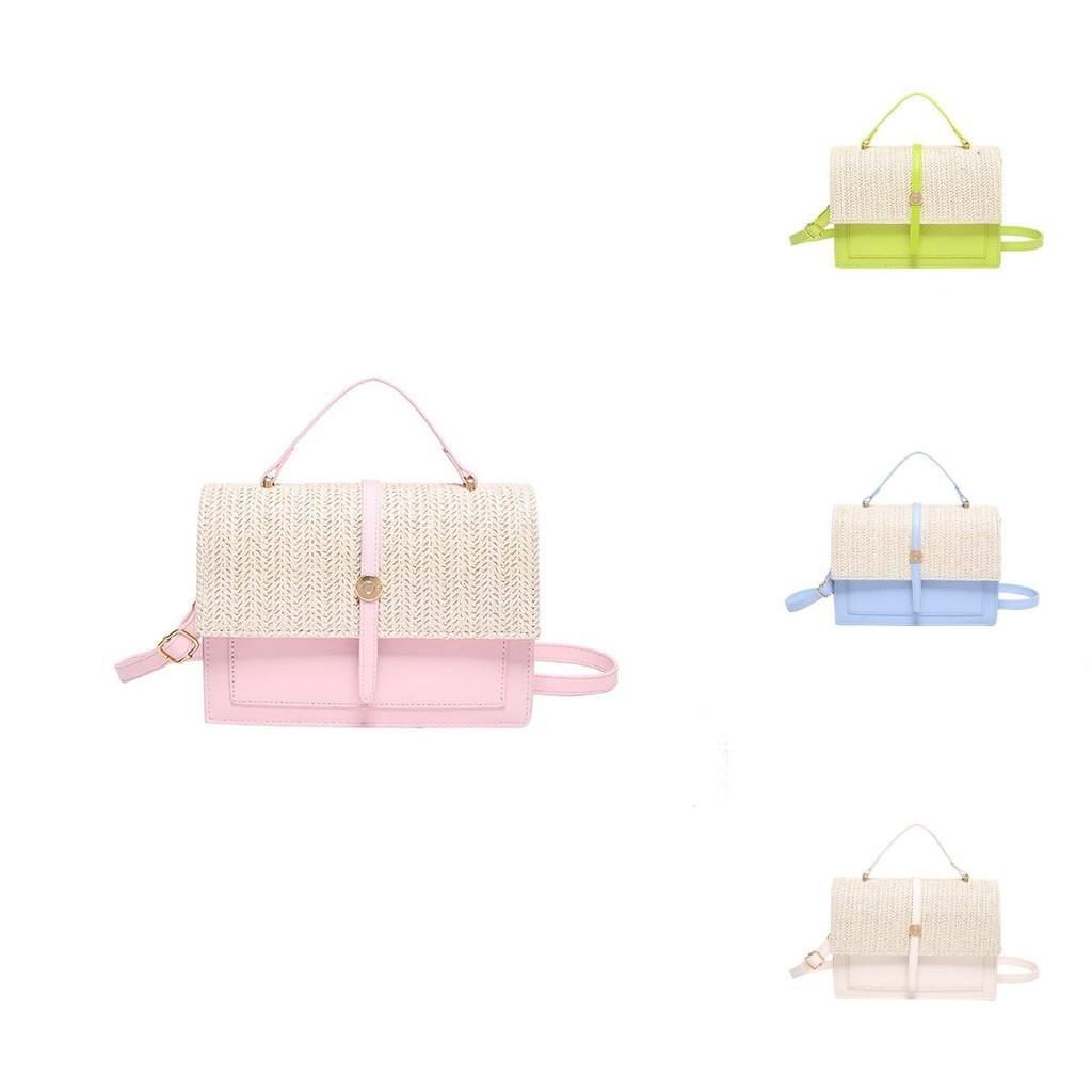Stylish Pu Woven Shoulder Bag 2024 Summer Trendy Patchwork Small Crossbody For Women