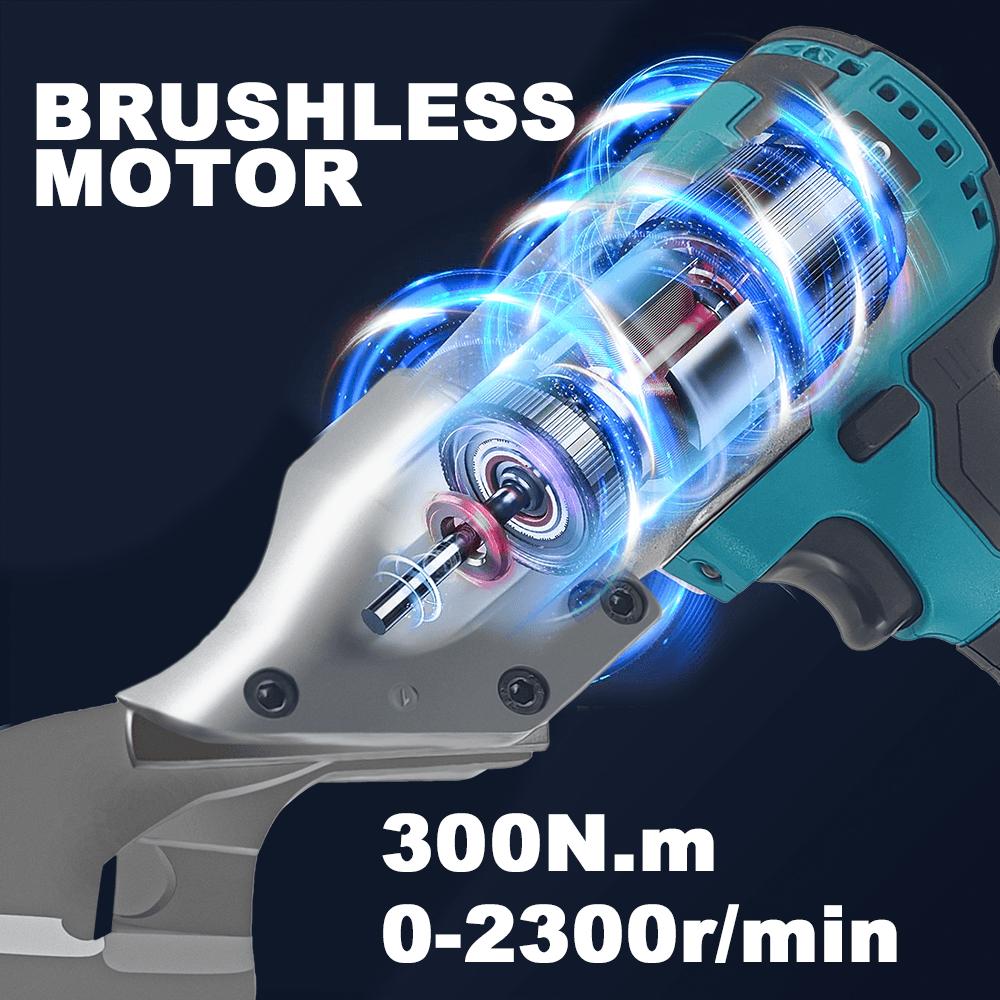 PATUOPRO 300N.m Cordless Electric Iron Scissor Brushless Metal Shear Rechargeable Cutting Power Tool For Makita 18V Battery