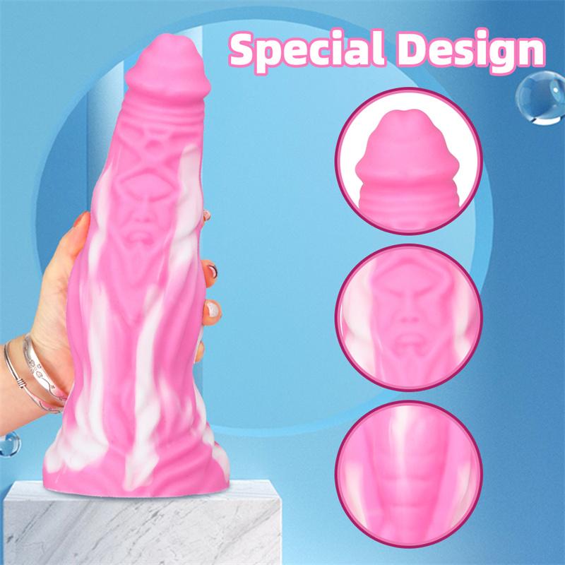 Big Pagoda Mixed Color Soft Simulation Penis Female Anal Plug Double Layer Liquid Silicone Adult Products
