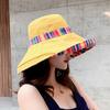 Women's Double-sided Sun Visor Bucket Hat Korean Style All-match Ethnic Style Travel Sun Protection Beach Hat