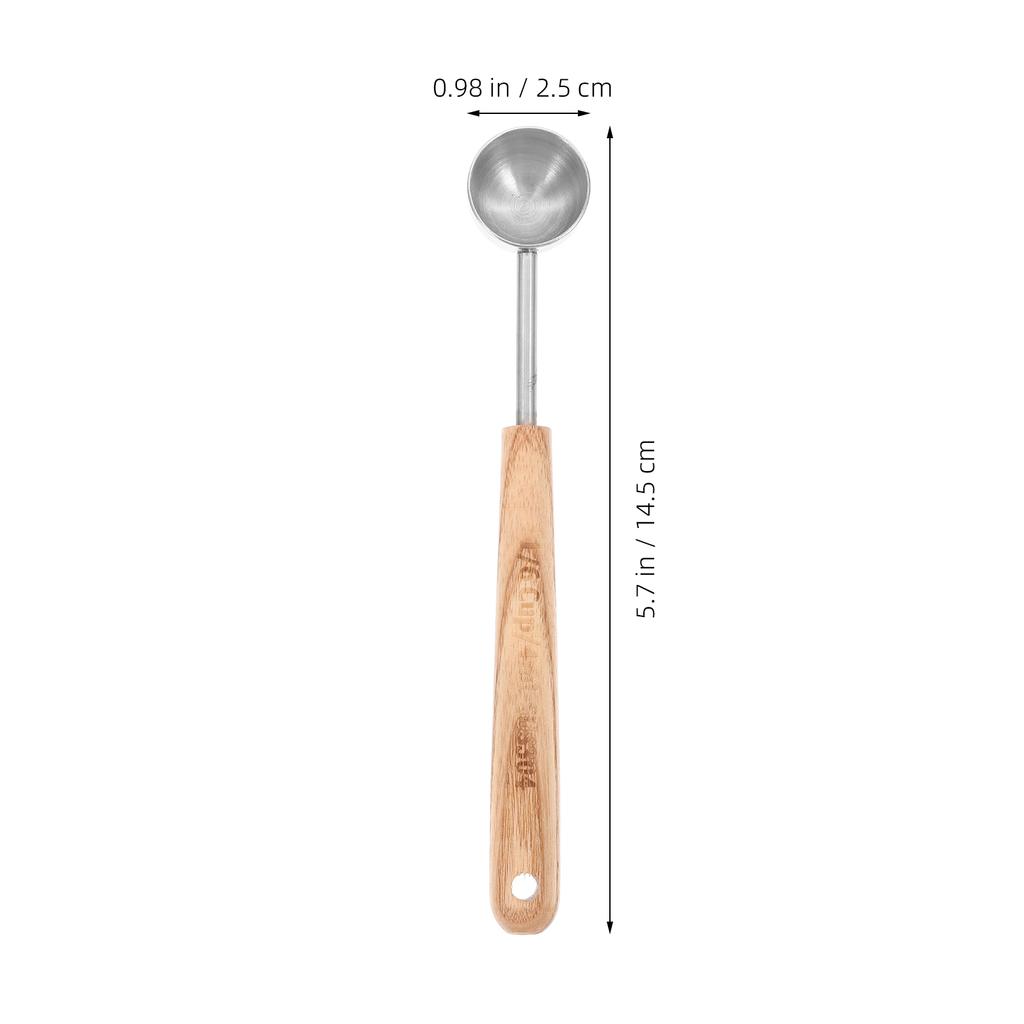 Stainless Steel Coffee Measuring Spoon Wood Handle 8ml Silver Finish Accurate Baking Powdered Milk Scoop Measure Cups