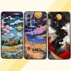 Creative Landscape Patterns For Samsung A73 A72 A71 A55 A54 A53 A52 A51 A13 A22 A16 A15 A12 A14 A26 A07 5G Black Phone Case