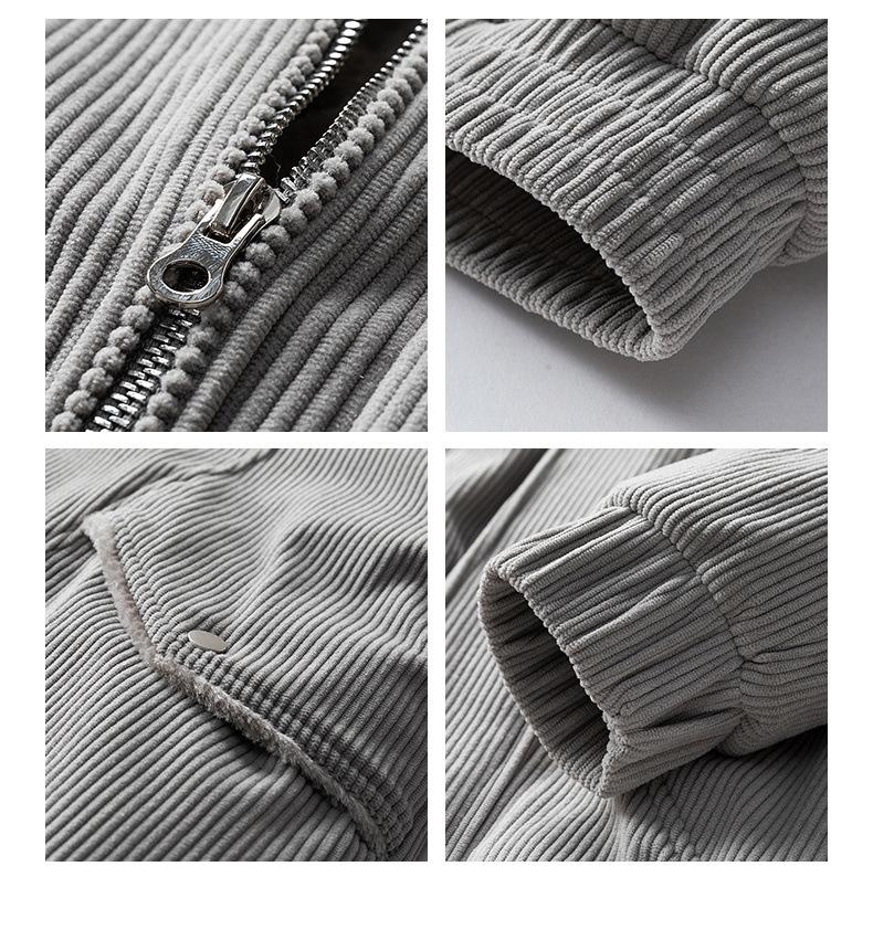2025 Men's Japanese Retro Fur Collar Cotton Padded Jacket - Warm, Casual, Loose Fit Fashion Top for Autumn/Winter