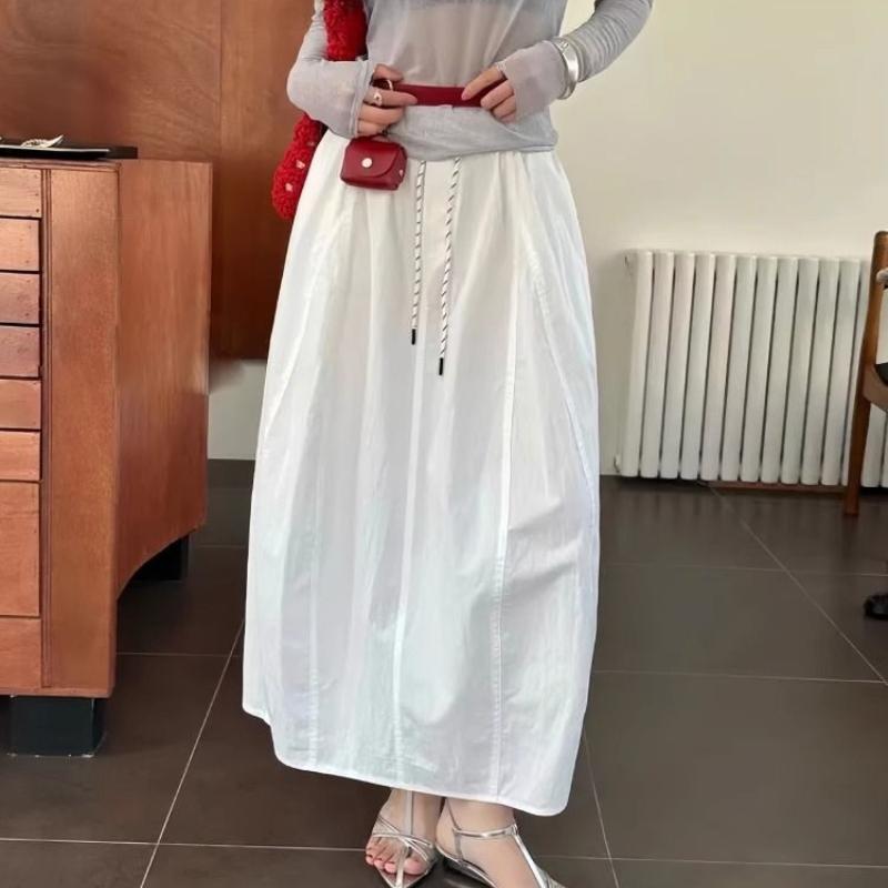 Women's Quick-Dry Mountain Utility Half Skirt - High-Waist Puff Pumpkin A-Line with Drawstring for Summer - Flattering Slim Fit