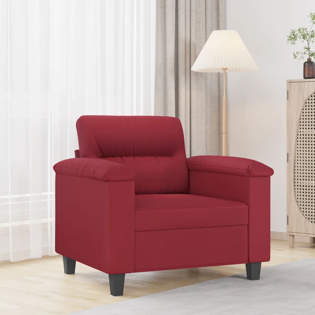 Armchair Burgundy 60 Cm Artificial Leather