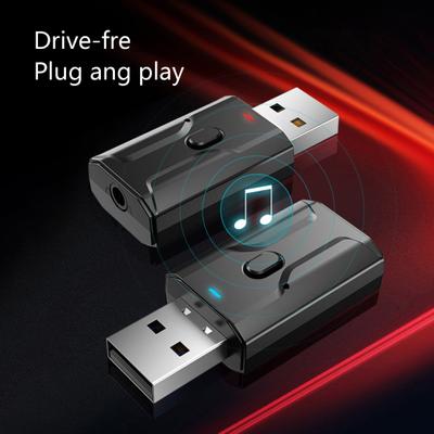 T02 Receiver Transmitter Hands-Free Bluetooth-compatible V5.0 2-in-1 Multifunctional Black USB