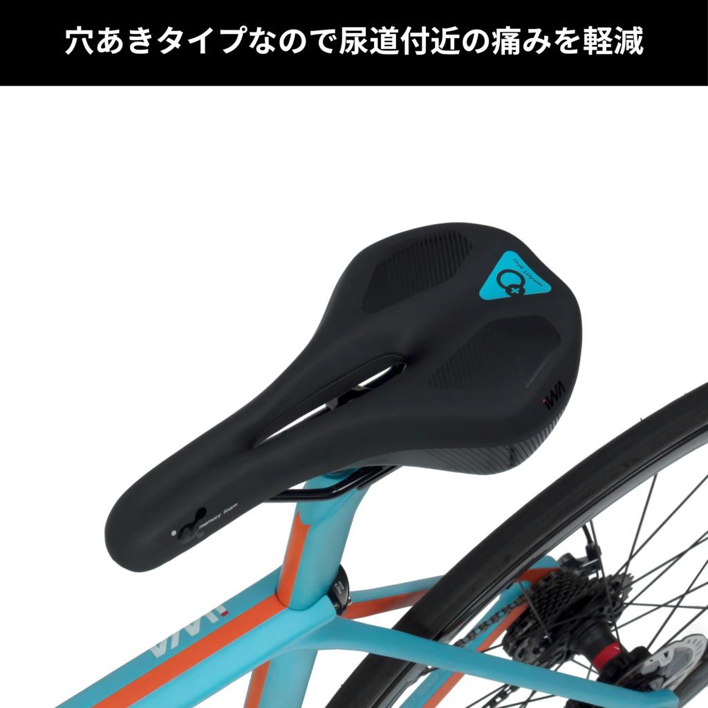 iWA Comfort Plus Hybrid Saddle (DD3163MF) - Perforated, Comfortable for Road and Cross Bikes, Black