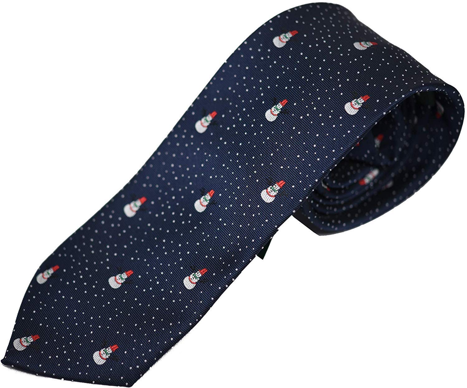 [0-STYLE.cravat] [Zero Style Cravat] Necktie Christmas Santa Snowman Winter Xmas Event Navy Green Gold Washable Necktie Water-repellent (05) Navy)