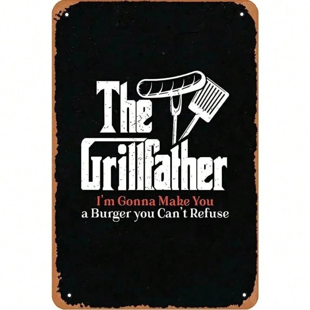 Vintage Grillmaster Tin Sign Barbecue Metal Plaque Home Garage Bar Decor Gift For Men