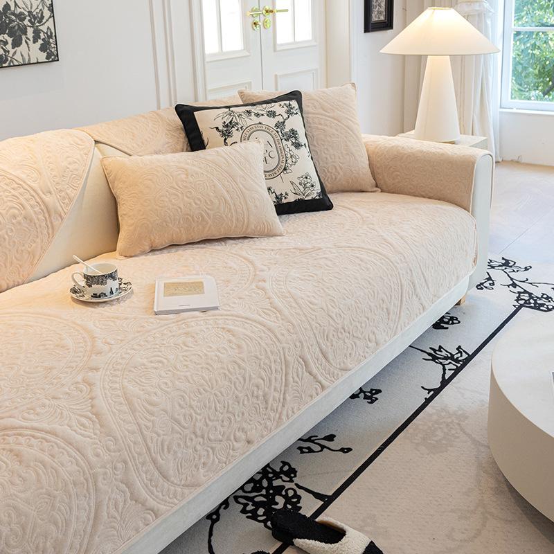Nordic Crystal Velvet Sofa Cushion Four Seasons Universal New Sofa Cushion Cream Feeling Non-Slip Sofa Cover Cover Towel