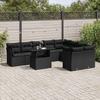 VidaXL Garden Lounge Set 10 Pcs with Cushions Black Wicker 3266835